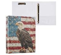 Carpeta de 3 anillos America Eagle de 1.5 pulgadas, anillos redondos con capacidad para 200 hojas, carpetas de 3 anillos con clip de metal antideslizante