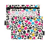 Carpeta de 3 anillos con ventana transparente, estampado de piel de guepardo, Texas Hold'em, estuche con cremallera, ventana transparente y ojales, carpetas de bolsillo para 3 organizadores de clase