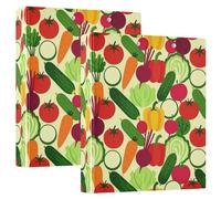 Carpeta de 3 anillos de 1.5 pulgadas con bolsillos, paquete de carpetas escolares de 1/2, 200 hojas, amante de las verduras vegetarianas
