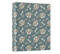 Carpeta de 3 anillos redondos de 1.5 pulgadas con huellas de hueso, con capacidad para 200 documentos para uso en casa, escuela, oficina