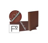 Carpeta de 4 anillas 25mm mixtas liderpapel folio carton cuero forrado compresor plastico