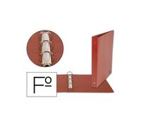 Carpeta de 4 anillas 40mm redondas liderpapel folio carton cuero