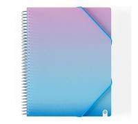 Carpeta de 40 fundas con espiral en color azul, tamaño folio
