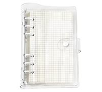 Carpeta de 6 agujeros de PVC colorida con cierre de botón a presión para hojas sueltas, recambio, cuaderno de recortes, álbum de recortes y carpeta protectora (Snow White, A6 mini set)