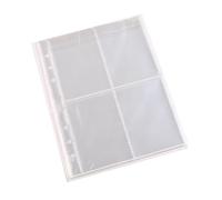 Carpeta de 6 anillos para tarjetas de fotos, fundas para tarjetas, 6 agujeros, páginas de recambio preperforadas