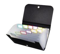 Carpeta de acordeón A6, archivo multicapa expandible for recibos, cierre botón caja con pegatinas índice Para Escuela, Oficina y Hogar(Black A-13Layers)