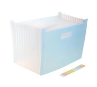 Carpeta de acordeón expandible A4, organizador de documentos de la carpeta de archivos, máximo 2000 hojas, asas portátiles for la escuela, oficina y hogar para archivos(Blue)