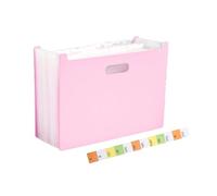 Carpeta de acordeón expandible A4, organizador documentos la carpeta archivos, máximo 2000 hojas, asas portátiles for escuela, oficina y hogar para el papeleo(Pink)