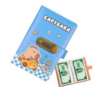 Carpeta de ahorro de desafío de 100 sobres, libro de almacenamiento de billetes Capybara con cerradura, cuaderno de planificación de gastos, para autónomos, familias, parejas, adultos, oficina en casa