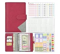 Carpeta de ahorro de dinero, 6 anillas, hojas sueltas, recargable, hebilla | Carpeta de ahorro para presupuestar, ahorrar dinero, seguimiento de gastos, planificador de presupuesto