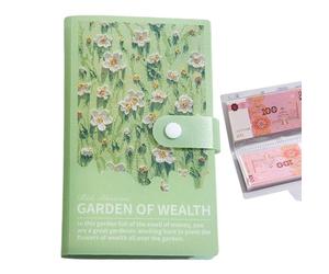 Carpeta de ahorro de dinero, carpeta de ahorros, pintura al óleo, organizador de efectivo, cartera, cuaderno, gestión de gastos, pago, finanzas, para adultos y niños