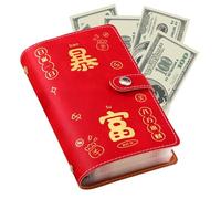 Carpeta de ahorro de dinero en efectivo, planificador de presupuesto de sobres de poliuretano de 7 x 4.4 pulgadas, 50 hojas de dinero, almacenamiento de efectivo con múltiples compartimentos, crea