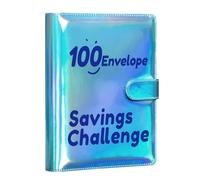 Carpeta de ahorro de dinero - Libro A5 con 100 sobres, rastreador de ahorro organizado y flexible, organizador de sobres de dinero duradero, herramienta de planificación de objetivos, práctico sistema
