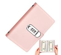 Carpeta de ahorro de dinero - Libro de ahorro de sobre, carpeta de desafíos de ahorro de dinero, herramienta portátil de planificación de presupuesto con cerradura, carpeta de ahorros para familiares