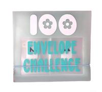 Carpeta de ahorro de presupuesto con 100 ranuras de sobres etiquetadas para rastrear contribuciones diarias y construir disciplina financiera (azul)