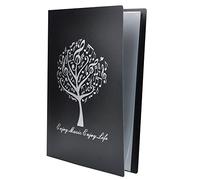 Carpeta de almacenamiento de papel para archivo de partituras de música Soporte para documentos Archivos de hojas en blanco Plástico A4 Tamaño 40 bolsillos (Árbol de música Negro)