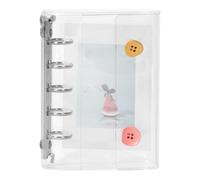 Carpeta de almacenamiento de pegatinas, soporte de almacenamiento de pegatinas reutilizables, cubierta M5 para hojas sueltas, PVC, transparente, triple pliegue, con cierre doble, 5 agujeros, 9,5 x