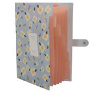 Carpeta de anillas A4 Carpeta de archivos expandible Floral A4 y tamaño carta Organizador archivo 8 bolsillos (azul) Organizador de carpetas de archivos