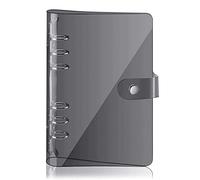 Carpeta de anillas A6 Carpeta de anillas de PVC suave con 6 orificios Carpeta de papel recargable Carpeta de cuaderno de hojas sueltas a prueba de agua Carpeta de planificador personal, color negro