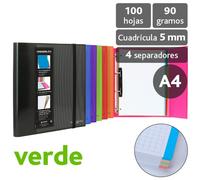 Carpeta De Anillas Con Recambio Papel Plastificado Brillo A4 4X25mm Verde Fsc Multiline Grafoplás