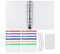 Carpeta de Anillas de 6 Agujeros con Sobres de 12 Colores Mixtos con Cremallera, Carpeta de Presupuesto A6, Plástico Bolsas de Hojas Sueltas, Carpeta de Anillas Transparente Recargable para Cuadernos