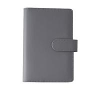 Carpeta de anillas de piel sintética recargable de 6 anillos (papel interior no incluido) para oficina, escuela, viajes, 12,8 x 18,8 cm, recargable