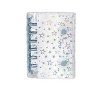 Carpeta de anillas de piel sintética reciclable para cuadernos, cubierta de encuadernación A7 Glitter Star Budget Planner Shell | A7 Budget Binder Cover | Para Cash Envelopes Journal Albums