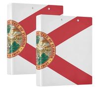 Carpeta de anillas en D con bolsillos de la bandera del estado de Florida (EE.UU.), 1 paquete de carpeta de oficina de 1.5 pulgadas, suministros de papelería, tapa dura