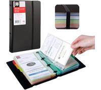 Carpeta de anillas para tarjetas de visita y crédito, para 180 tarjetas, ideal para oficina, color negro, 1 unidad