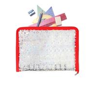 Carpeta de anillas transparente rellenable, grapadora de documentos para papeles | Cremallera para guardar tarjetas para pegatinas, recibos, billetes, accesorios pequeños, escuela, reuniones de