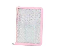 Carpeta de anillas transparentes recargable, libro de colección de calcomanías, libro de recogida de calcomanías con cremallera para tarjetas de diario, boletos, recibos, escuela, oficina, reuniones