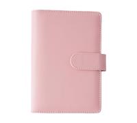 Carpeta de anillos de cuero para cuaderno, carpeta de presupuesto de papel con bolsillo interior, ranura elástica para bolígrafo, 6 anillas, cubierta de carpeta de piel sintética