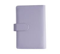 Carpeta de anillos de cuero para cuaderno, carpeta de presupuesto de papel con bolsillo interior, ranura elástica para bolígrafo, 6 anillas, cubierta de carpeta de piel sintética