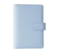 Carpeta de anillos de cuero para cuaderno, carpeta de presupuesto de papel con bolsillo interior, ranura elástica para bolígrafo, 6 anillas, cubierta de carpeta de piel sintética