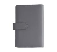 Carpeta de anillos de cuero para cuaderno, carpeta de presupuesto de papel con bolsillo interior, ranura elástica para bolígrafo, 6 anillas, cubierta de carpeta de piel sintética