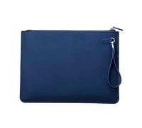 Carpeta de archivo con soporte, funda de piel tipo sobre, bolsa for documentos A4, maletín de negocios, bolsa de almacenamiento for contratos (250 x 345 mm)(Blue)