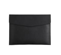 Carpeta de archivos A4 de cuero tipo sobre, portadocumentos, maletín, bolsa for documentos, contratos, facturas, documentos, material escolar y de oficina.(Black)