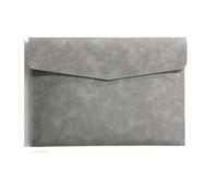 Carpeta de Archivos de Cuero 1 bolsa de cuero A4 for archivar, impermeable, resistente al desgaste, gran capacidad, for oficina, negocios y escuela(Grey-A4)