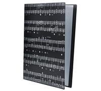 Carpeta de archivos de música, tamaño A4, carpeta de papel para documentos, temática musical, 40 bolsillos, carpeta de almacenamiento (carpeta de archivos, color negro)