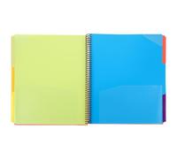 Carpeta de Archivos en Espiral Roja de Plástico, 12 Páginas | Organizador de Documentos para Escuelas y Salas de Reuniones, Fácil de Llevar, Uso Múltiple