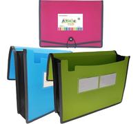 Carpeta de archivos expandible con cordón elástico y cierre de botón, tamaño de carta, expansión de 8,3 cm, letra A4 para organización en casa, escuela, oficina, paquete de 3