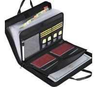 Carpeta de archivos expandible de 13 compartimentos, 35,5 x 26,5 x 5 cm, organizador de archivos portátil de acordeón impermeable e ignífugo, hecha de fibra de vidrio de silicona, con etiquetas de