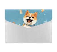 Carpeta de archivos expandible de 6 bolsillos, linda carpeta de archivos de acordeón Shiba Inu tamaño de carta, organizador portátil de documentos para recibos, facturas, suministros de oficina