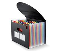 Carpeta de archivos expandible, organizador de archivos de acordeón de 24 bolsillos, tamaño A4, organizador de documentos portátil con pestañas de colores, carpeta de acordeón de escritorio expandible