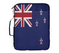 Carpeta de archivos expansible azul con etiqueta de la bandera de Nueva Zelanda Zelandés Kiwi National Blue con 7 bolsillos, tamaño carta A4 con cierre de cremallera para oficina, carpeta de archivos