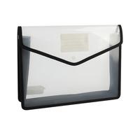 Carpeta de archivos, ventana transparente para etiquetas, pulsa el botón para cerrar