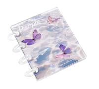 Carpeta de calcomanías transparente, cubierta portátil para libros, para cuadernos con 20 páginas interiores, cuaderno resistente de polipropileno y acrílico, carpeta de documentos con estilo