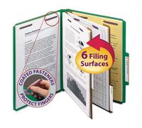 Carpeta de clasificaci n de cart n prensado Smead con cierres SafeSHIELD, 2 separadores de 5 cm, tama o carta, color verde, 10 por caja (14033)