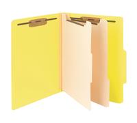Carpeta de clasificaci n Smead con 2 separadores, 2"" de expansi n, leng eta de corte 2/5, tama o carta, color amarillo, 10 por caja (14004)