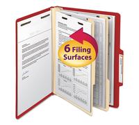 Carpeta de clasificaci n Smead con 2 separadores, 2"" de expansi n, pesta a de corte 2/5, tama o carta, color rojo, 10 por caja (14003)